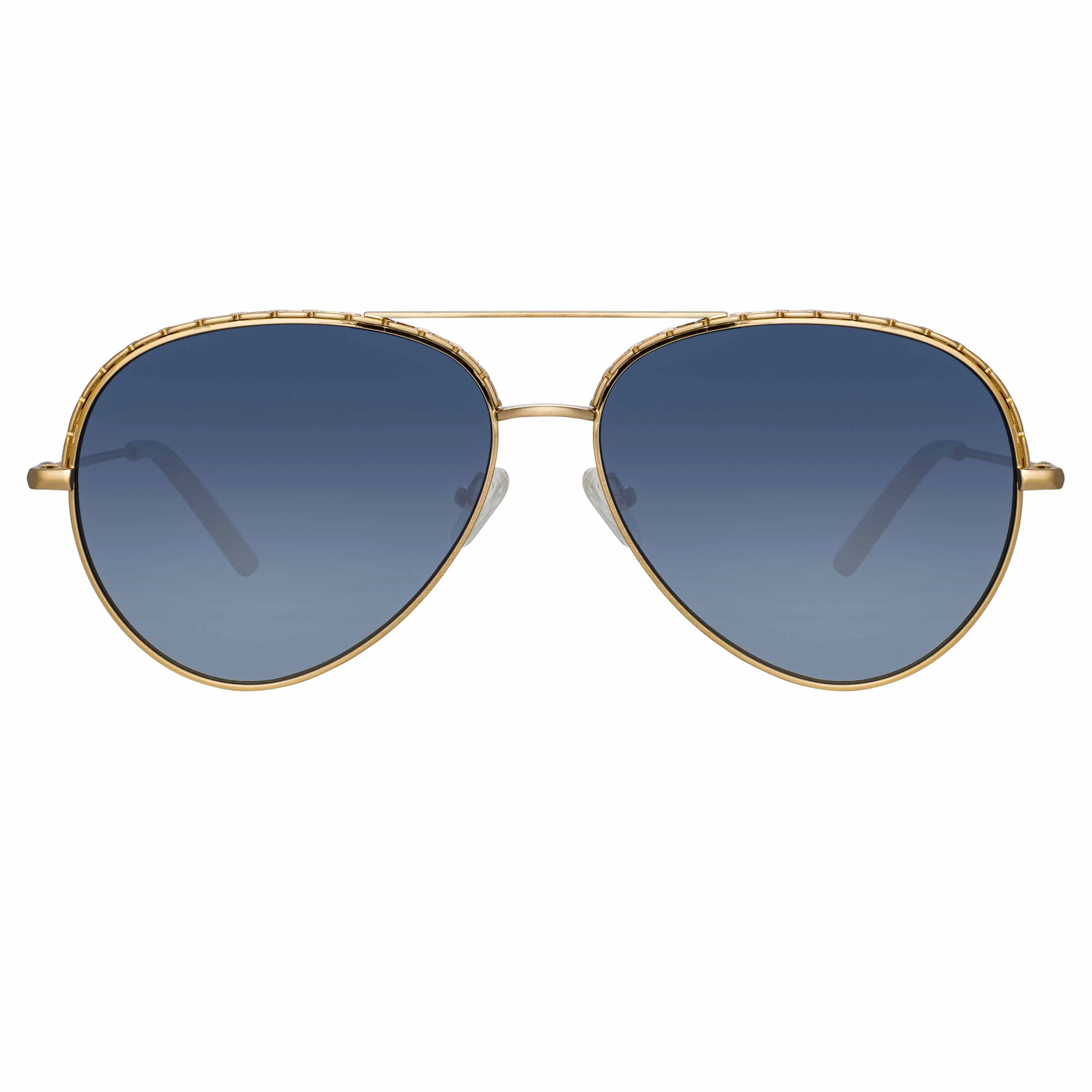Matthew Williamson Magnolia Sunglasses in Light Gold and Blue sold by Linda Farrow product image thumbnail 2