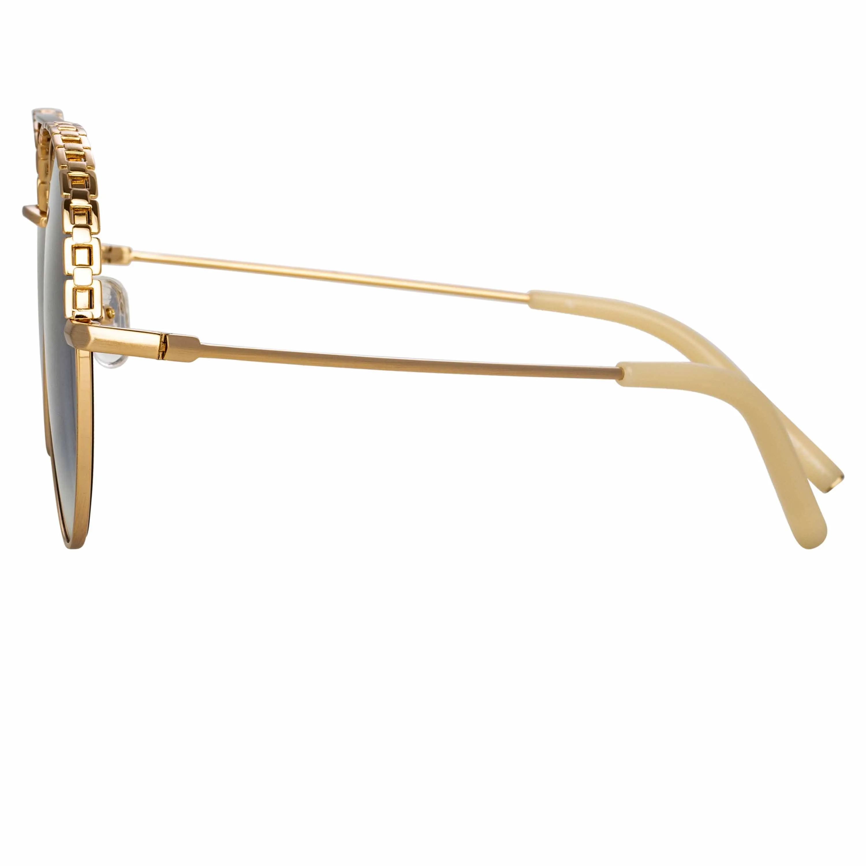 Matthew Williamson Magnolia Sunglasses in Light Gold and Blue sold by Linda Farrow product image thumbnail 3