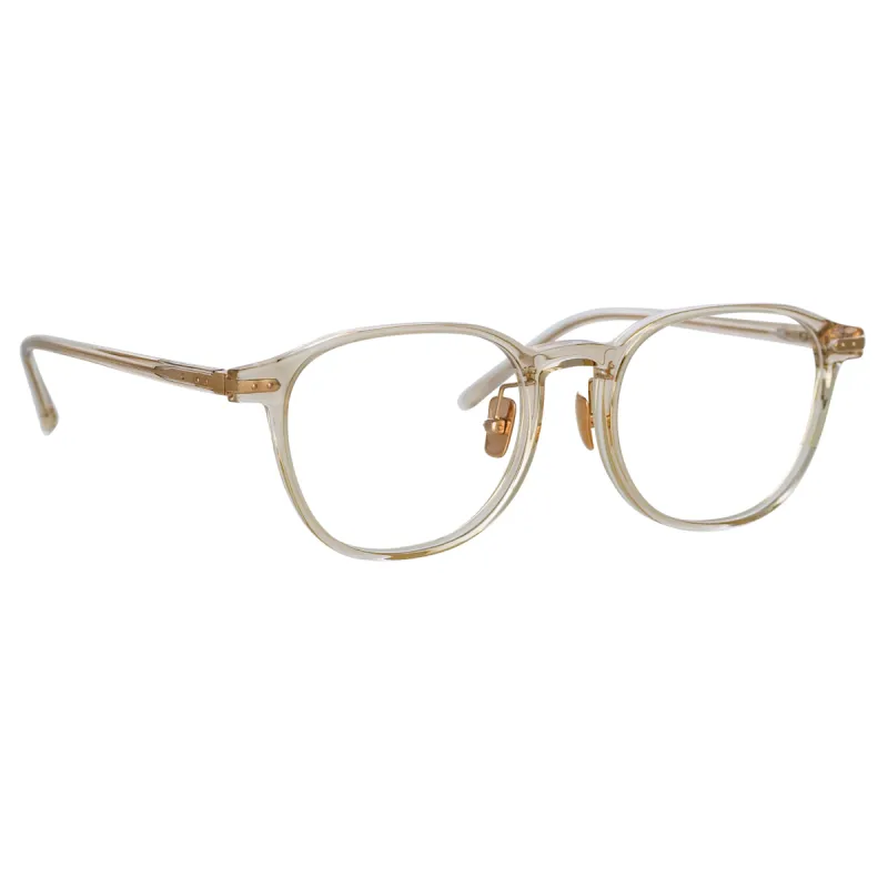 Arnold A Angular Optical Frame in Ash sold by Linda Farrow