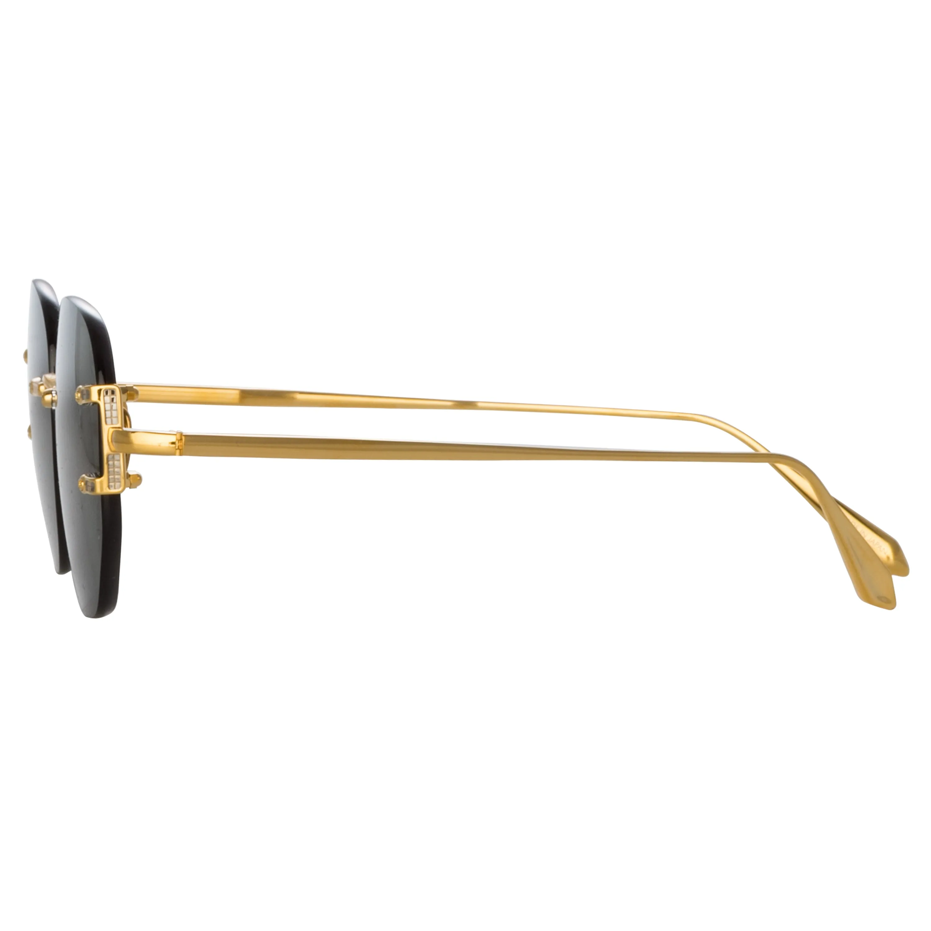 Sandor Angular Sunglasses in Yellow Gold sold by Linda Farrow product image thumbnail 4