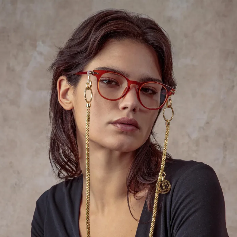 Bay Optical D-Frame in Amber (Asian Fit) sold by Linda Farrow