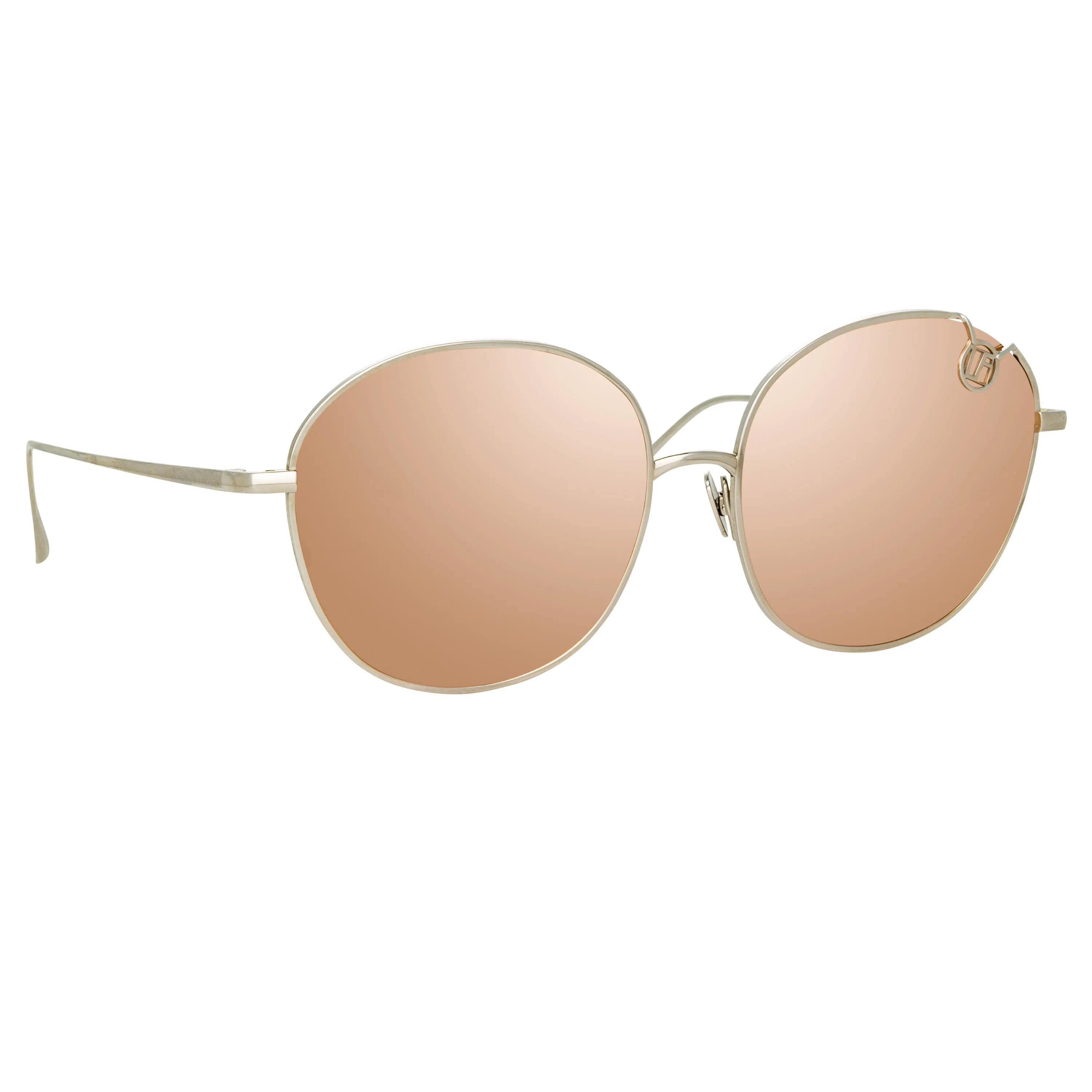 Hannah Cat Eye Sunglasses in White Gold and Rose Gold Lenses sold by Linda Farrow product image thumbnail 3