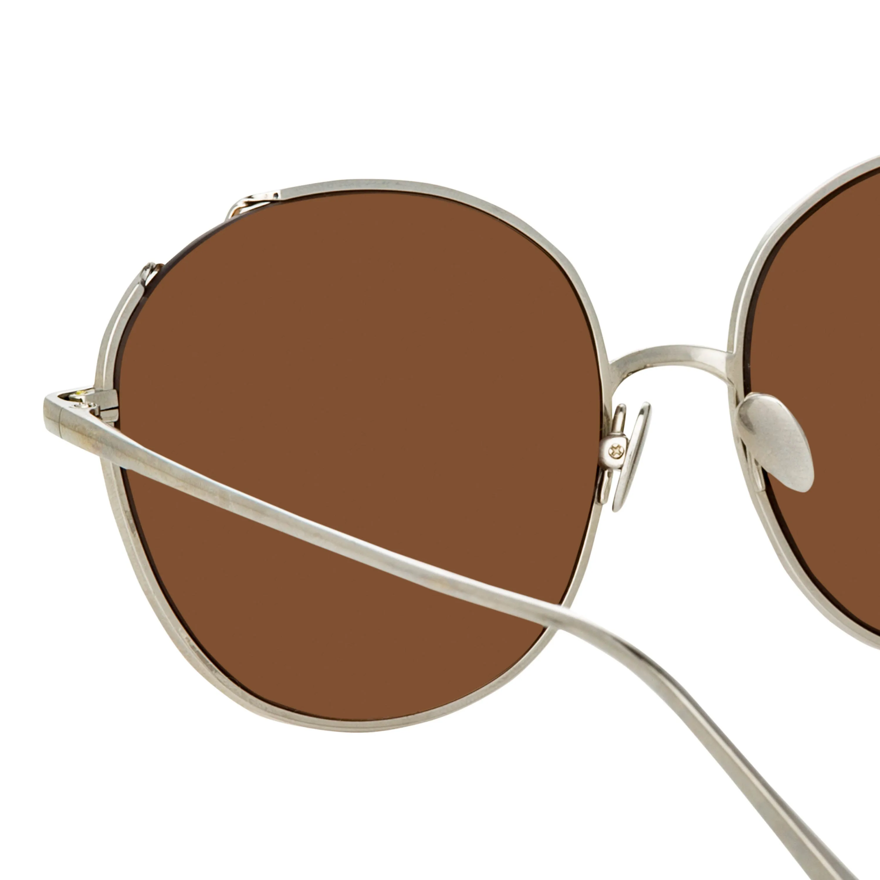 Hannah Cat Eye Sunglasses in White Gold and Rose Gold Lenses sold by Linda Farrow product image thumbnail 5
