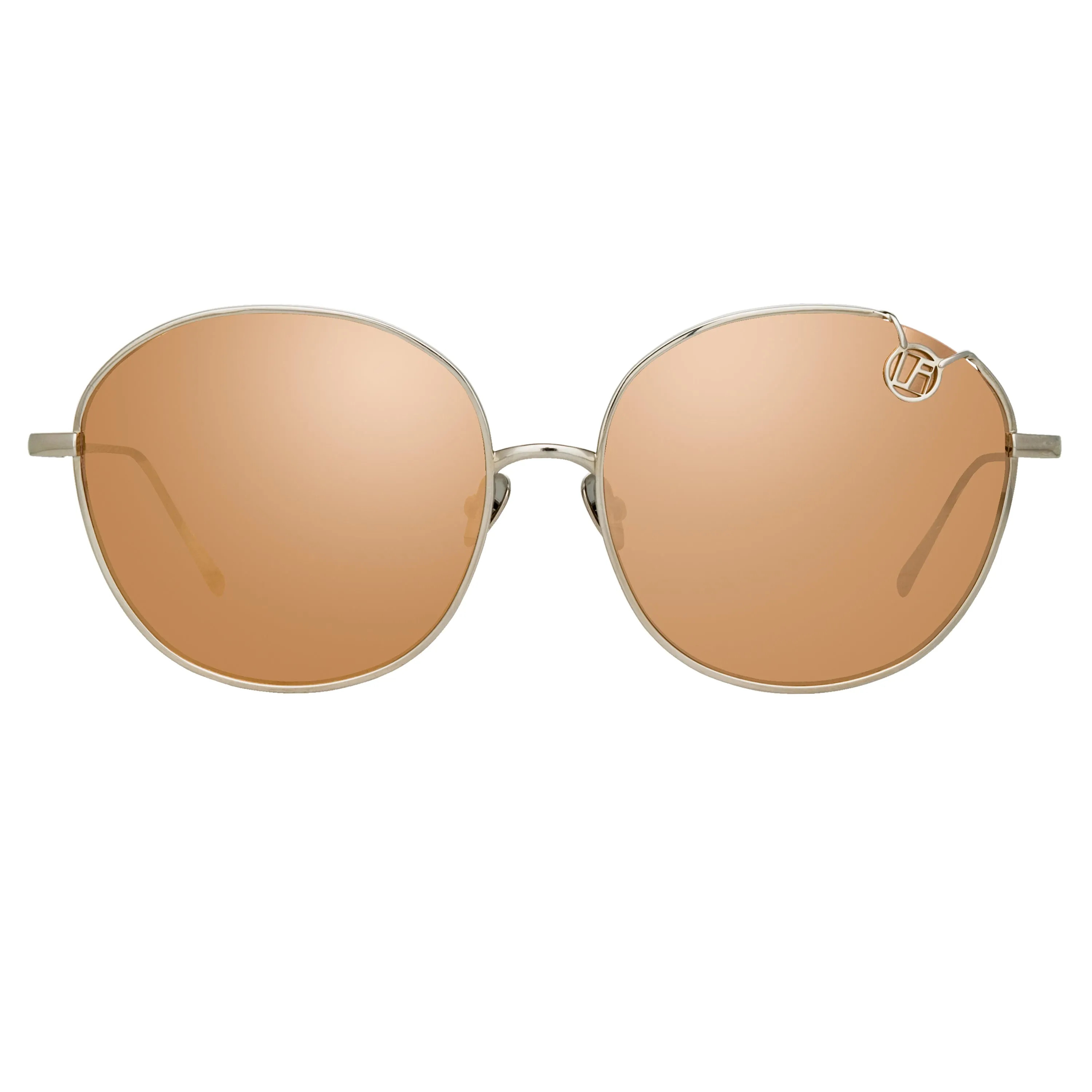 Hannah Cat Eye Sunglasses in White Gold and Rose Gold Lenses sold by Linda Farrow product image thumbnail 2