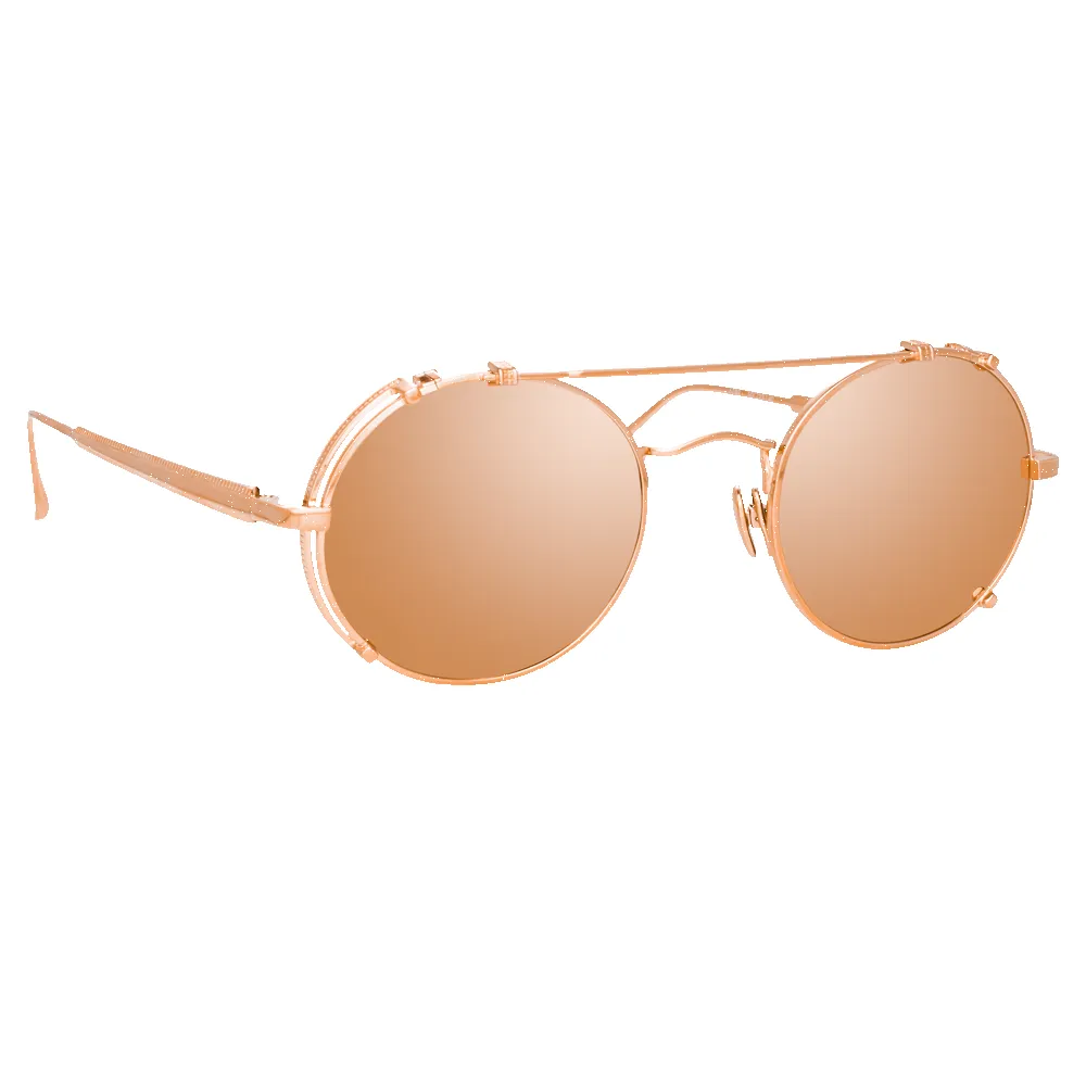 Jimi Oval Sunglasses in Rose Gold sold by Linda Farrow product image thumbnail 3
