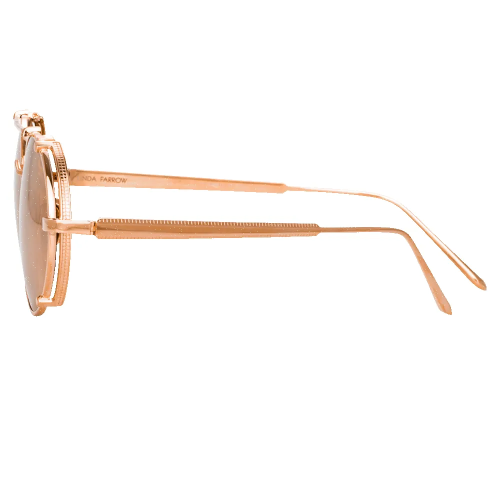 Jimi Oval Sunglasses in Rose Gold sold by Linda Farrow product image thumbnail 4