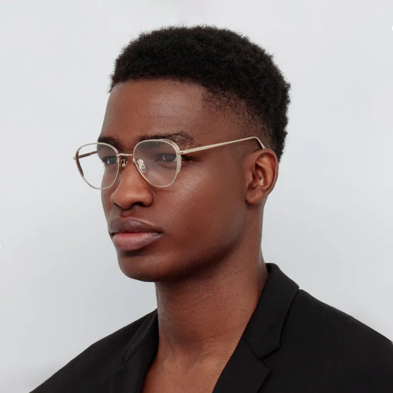 Men's Hardy Oval Optical Frame in Light Gold sold by Linda Farrow