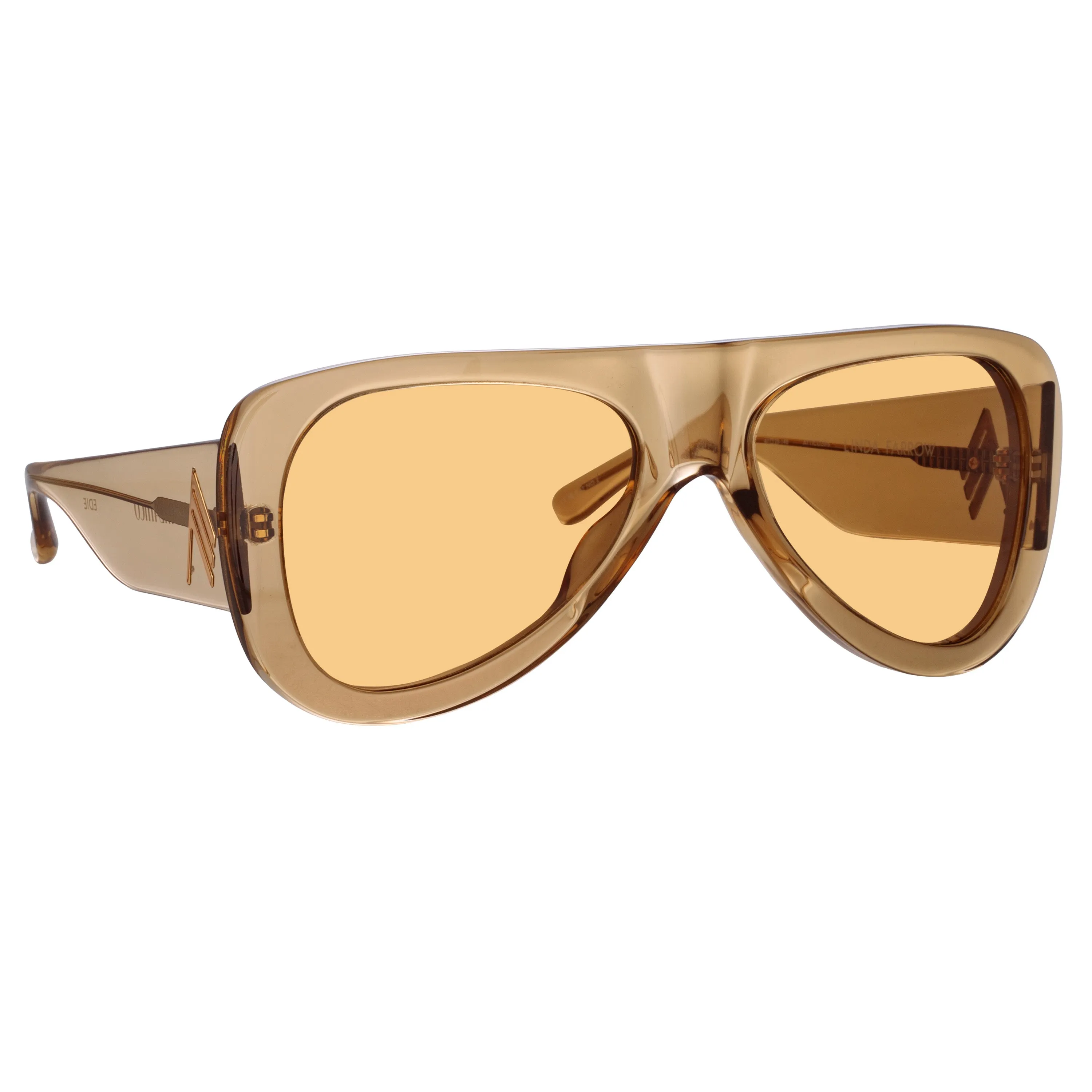 The Attico Edie Aviator Sunglasses in Sand sold by Linda Farrow