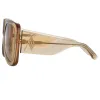 The Attico Edie Aviator Sunglasses in Sand sold by Linda Farrow