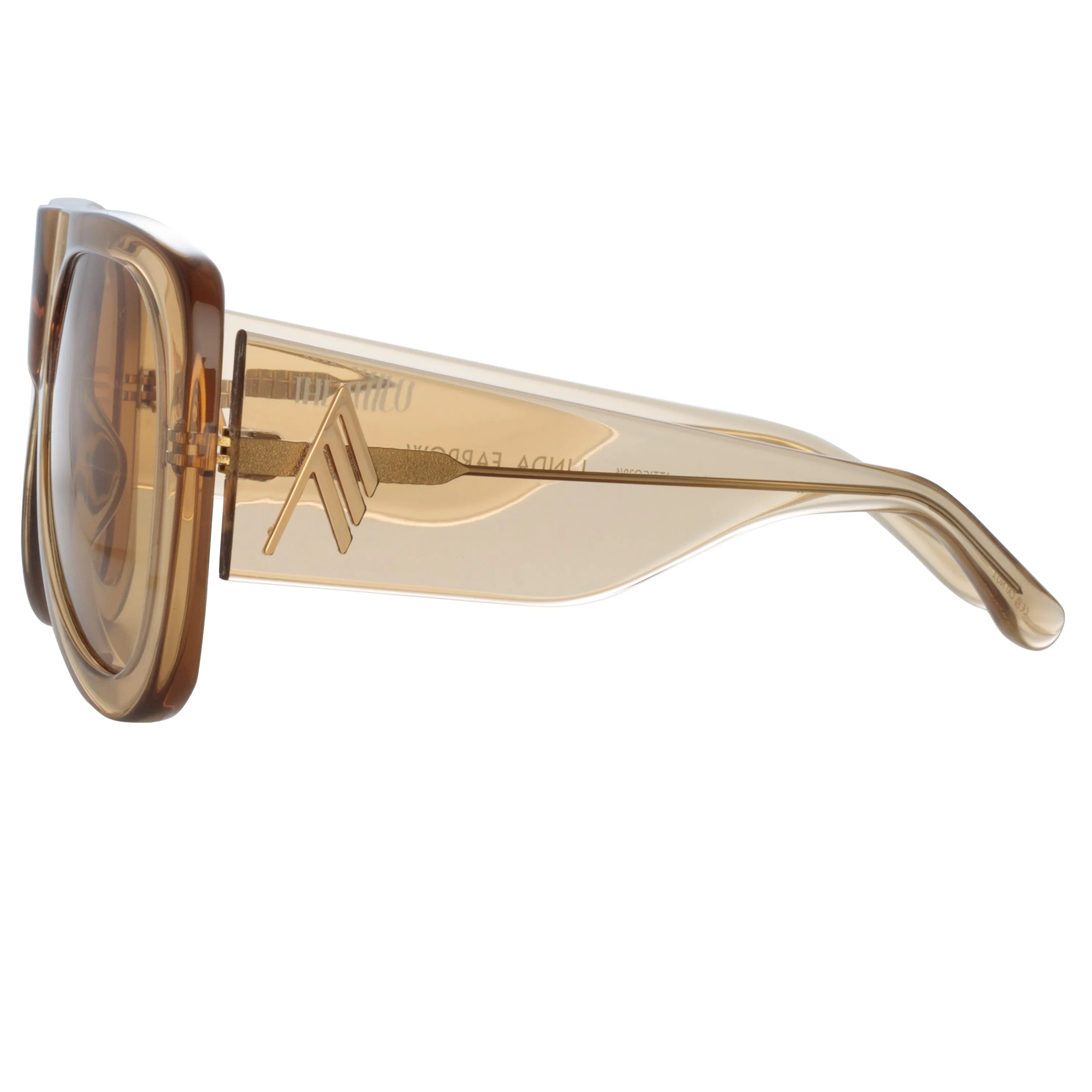 The Attico Edie Aviator Sunglasses in Sand sold by Linda Farrow product image thumbnail 3