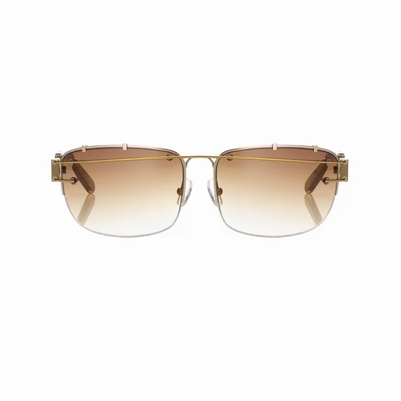 Yohji Yamamoto 100 C3 Sunglasses in Gold sold by Linda Farrow