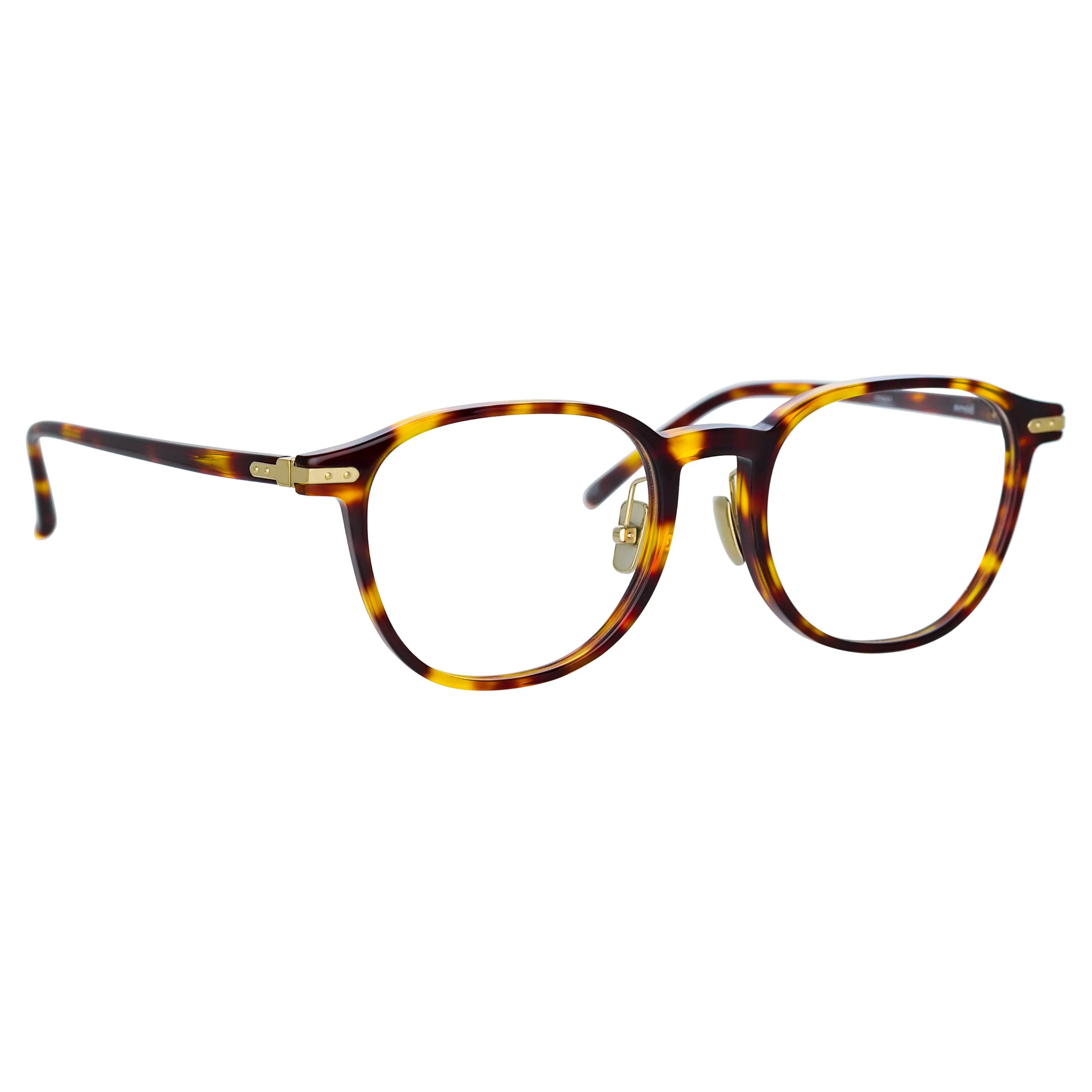 Arnold A Angular Optical Frame in Tortoiseshell sold by Linda Farrow