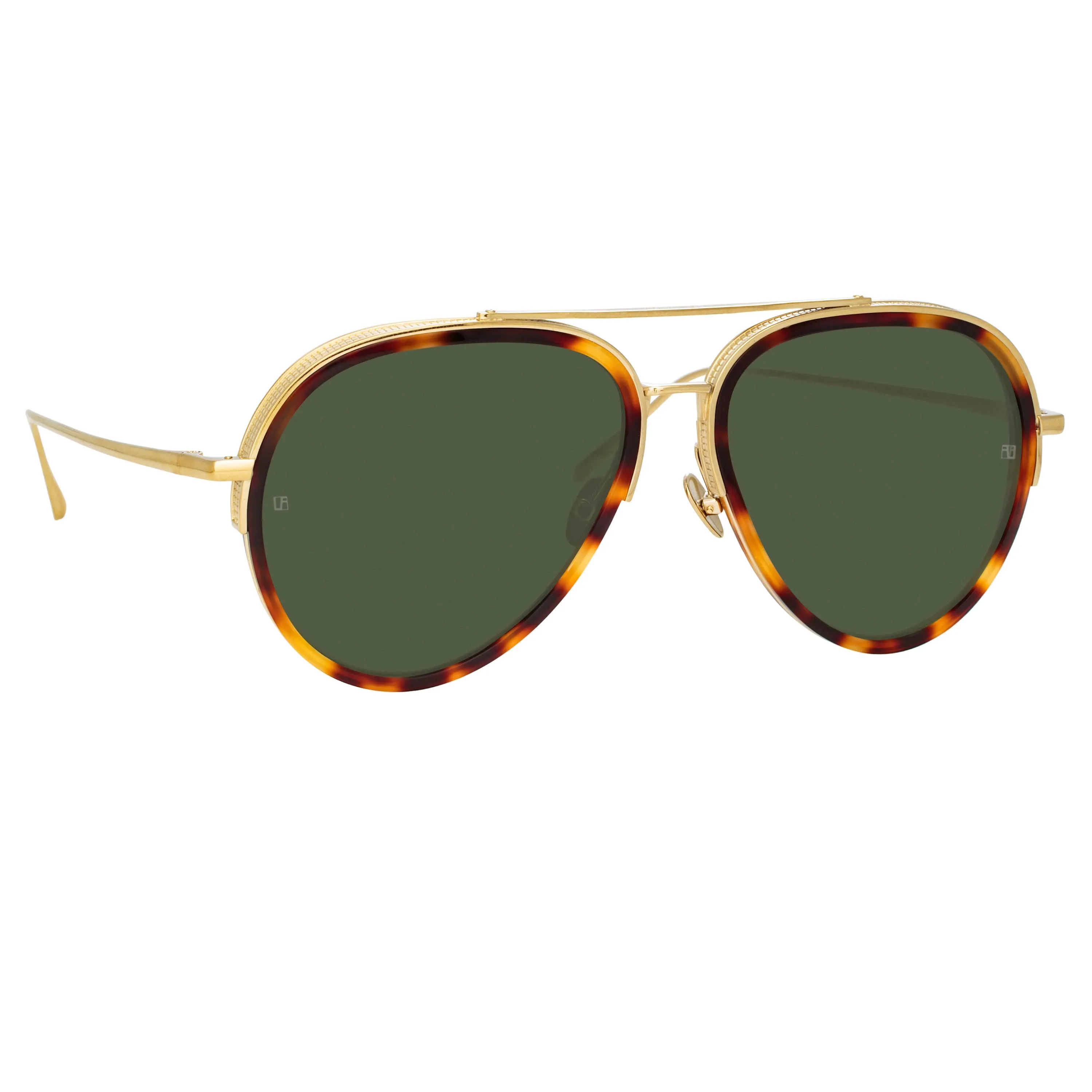 Abel Aviator Sunglasses in Tortoiseshell sold by Linda Farrow product image thumbnail 3