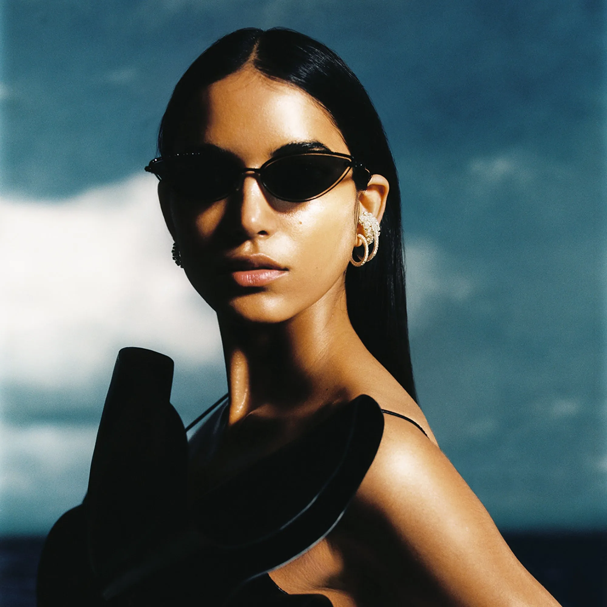 Magda Butrym Cat Eye Sunglasses in Black sold by Linda Farrow product image thumbnail 3