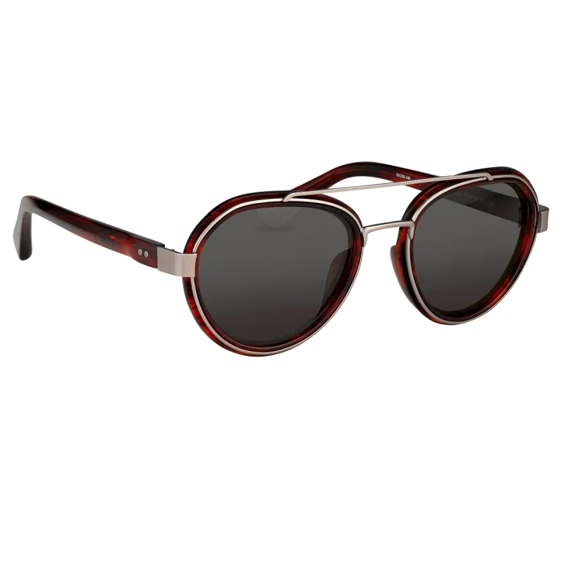 Dries Van Noten Aviator Sunglasses in Bordeaux sold by Linda Farrow