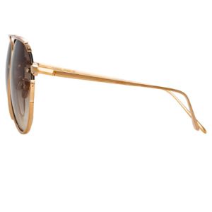 Russo Aviator Sunglasses in Rose Gold sold by Linda Farrow