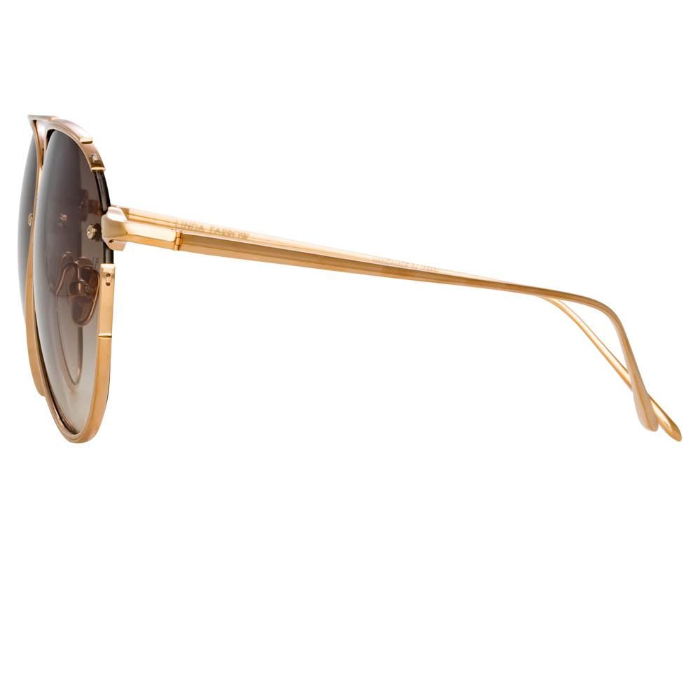 Russo Aviator Sunglasses in Rose Gold sold by Linda Farrow product image thumbnail 3