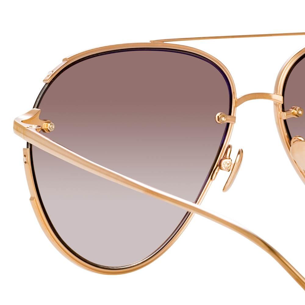 Russo Aviator Sunglasses in Rose Gold sold by Linda Farrow product image thumbnail 4