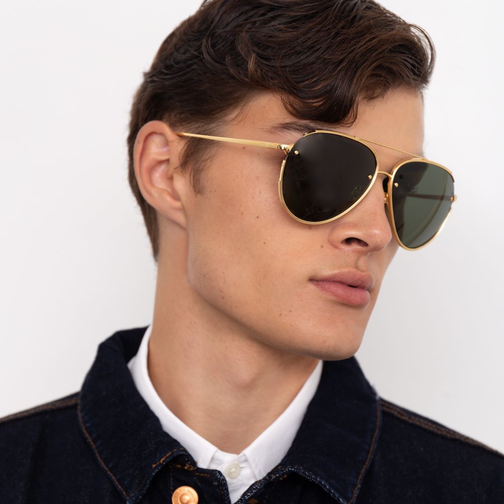 Russo Aviator Sunglasses in Rose Gold sold by Linda Farrow product image thumbnail 5