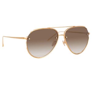 Russo Aviator Sunglasses in Rose Gold sold by Linda Farrow