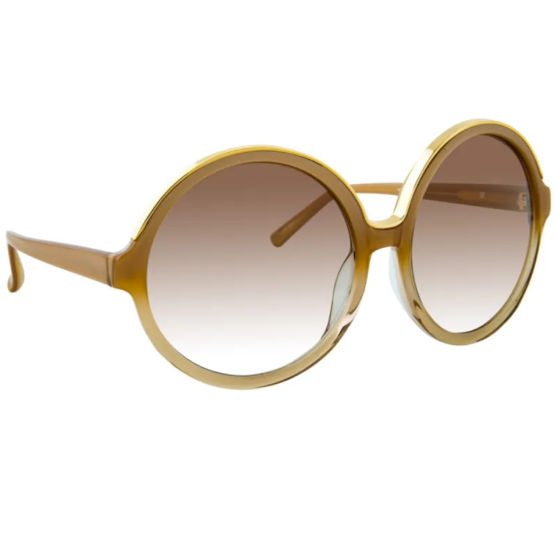 N21 S1 C10 Round Sunglasses in Honey sold by Linda Farrow