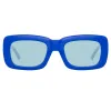 The Attico Marfa Rectangular Sunglasses in Electric Blue sold by Linda Farrow