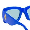 The Attico Marfa Rectangular Sunglasses in Electric Blue sold by Linda Farrow
