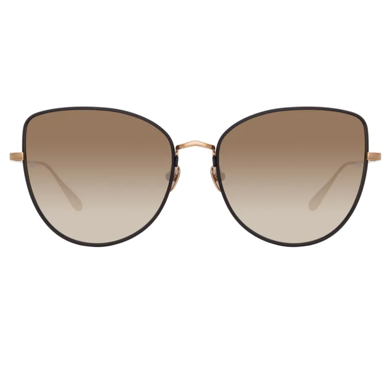 Eloise Cat Eye Sunglasses in Rose Gold sold by Linda Farrow