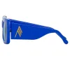 The Attico Marfa Rectangular Sunglasses in Electric Blue sold by Linda Farrow