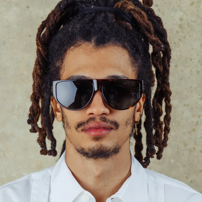 Men's Elodie Flat Top Sunglasses in Tortoiseshell sold by Linda Farrow