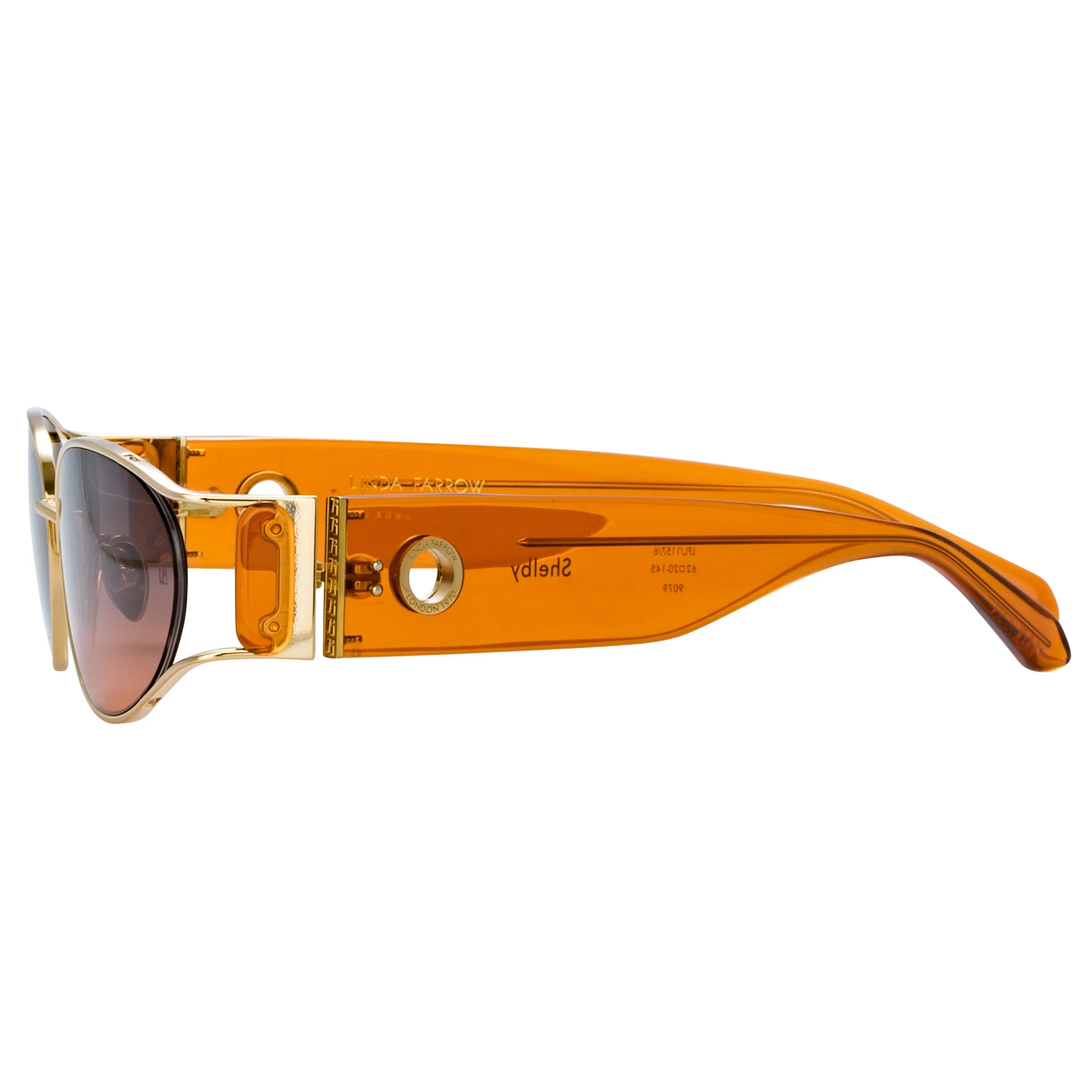 Shelby Cat Eye Sunglasses in Light Gold and Dusk sold by Linda Farrow product image thumbnail 4