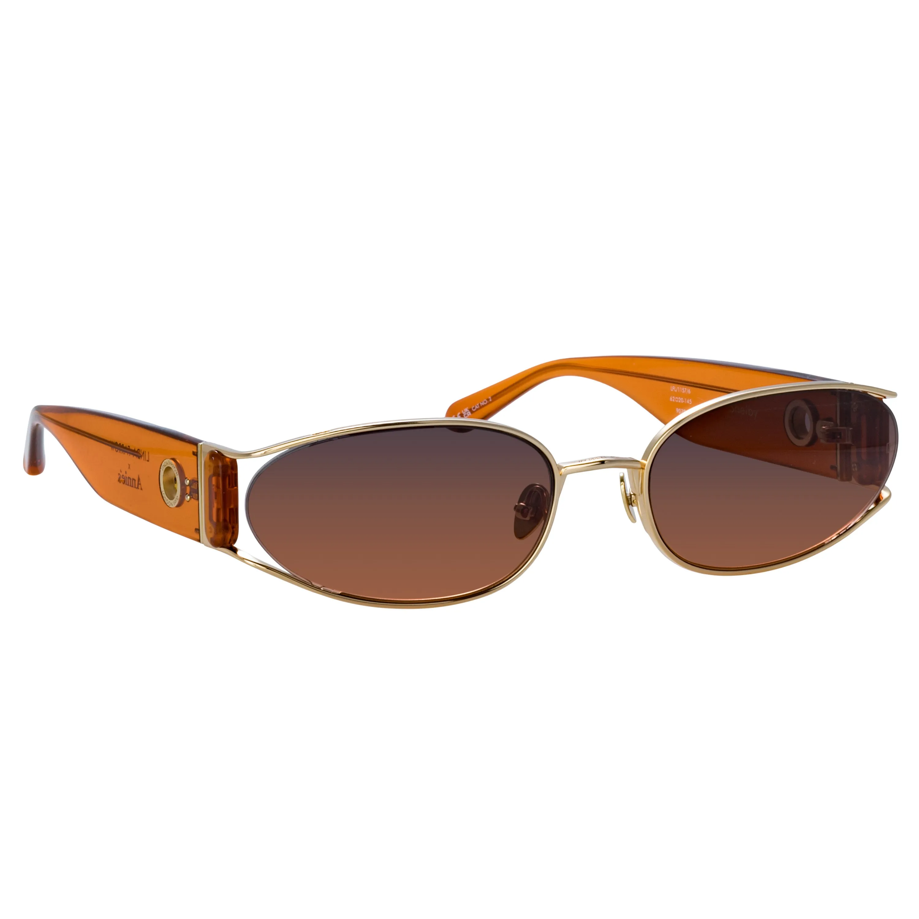 Shelby Cat Eye Sunglasses in Light Gold and Dusk sold by Linda Farrow product image thumbnail 3
