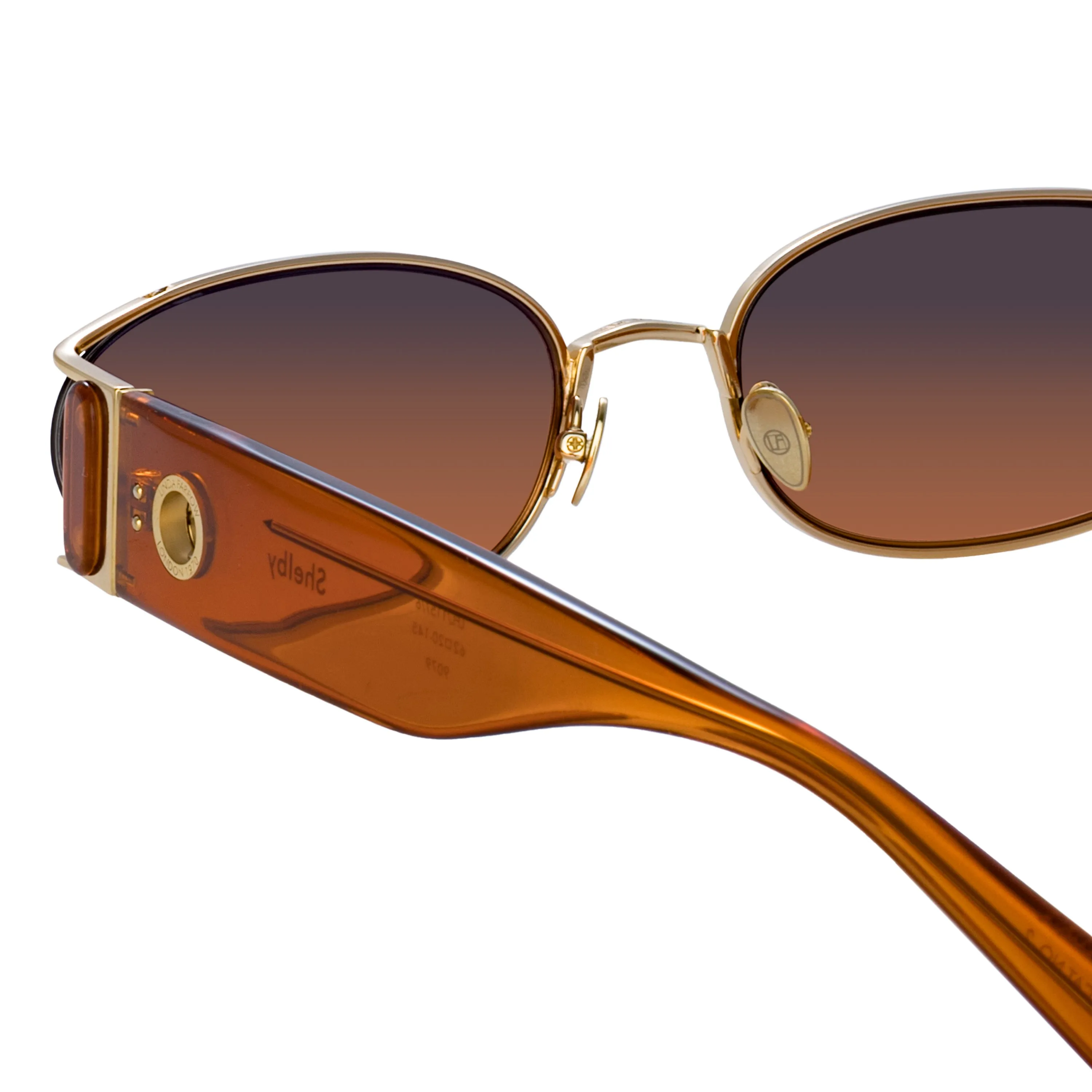 Shelby Cat Eye Sunglasses in Light Gold and Dusk sold by Linda Farrow product image thumbnail 5