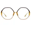 Alona Hexagon Optical Frame in Brown Gradient sold by Linda Farrow