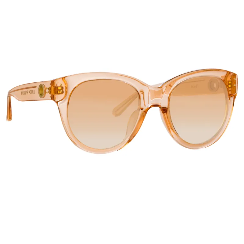 Madi Oversized Sunglasses in Peach sold by Linda Farrow