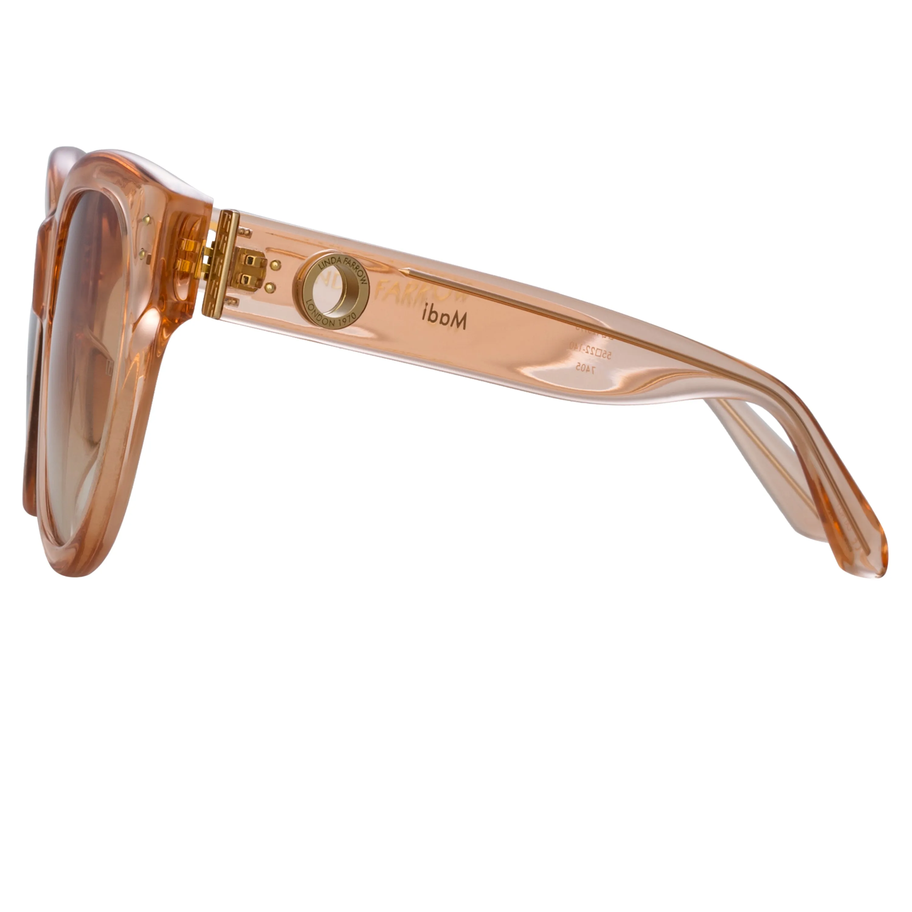 Madi Oversized Sunglasses in Peach sold by Linda Farrow product image thumbnail 4