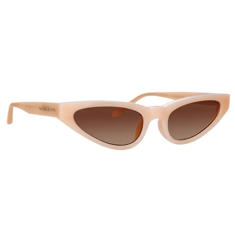 Magda Butrym Slim Cat Eye Sunglasses in Peach sold by Linda Farrow