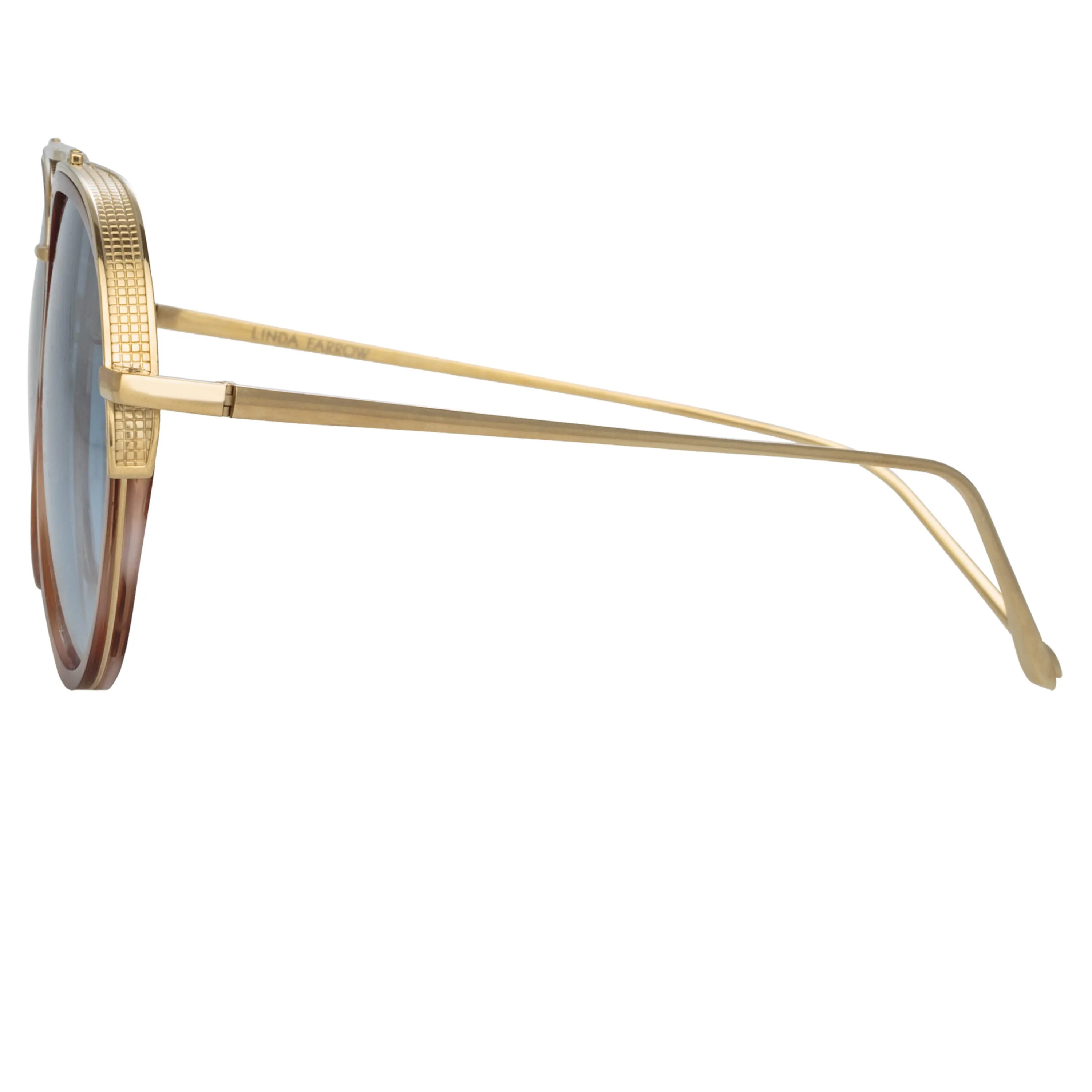 Abel Aviator Sunglasses in Horn sold by Linda Farrow product image thumbnail 4