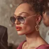 Abel Aviator Sunglasses in Horn sold by Linda Farrow
