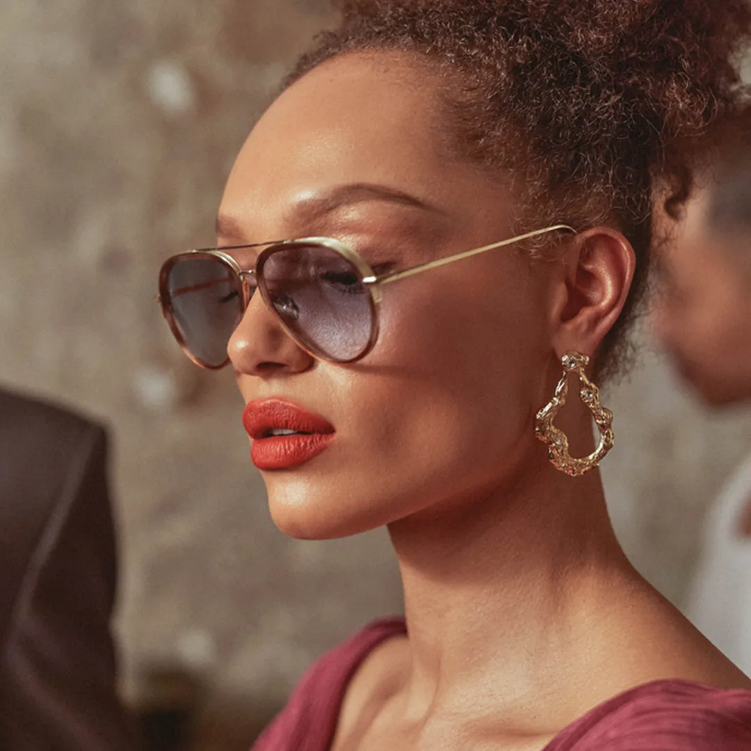 Abel Aviator Sunglasses in Horn sold by Linda Farrow product image thumbnail 2