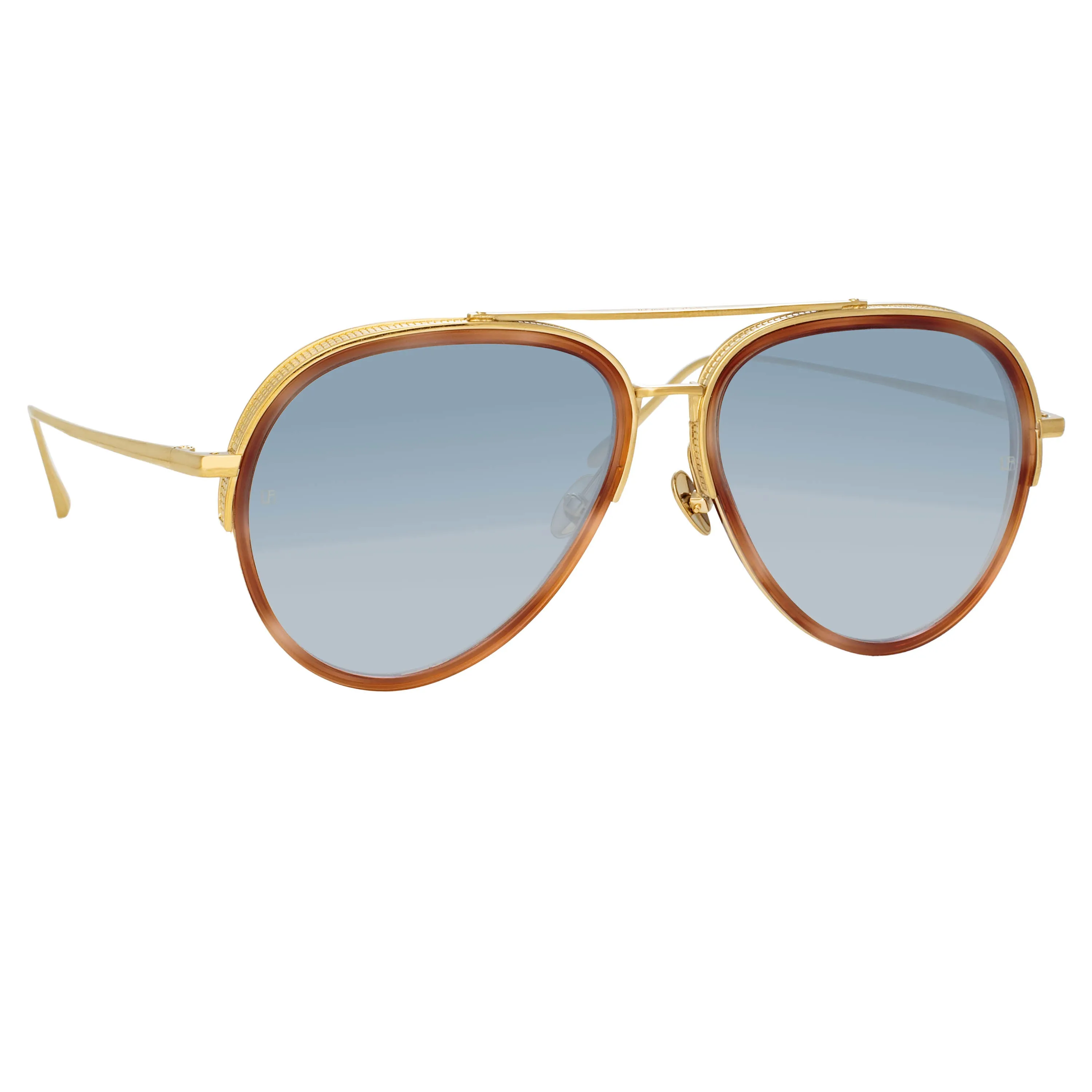 Abel Aviator Sunglasses in Horn sold by Linda Farrow product image thumbnail 3