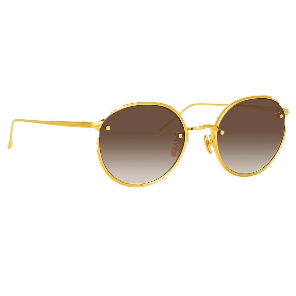 Nicks Oval Sunglasses in Yellow Gold sold by Linda Farrow product image thumbnail 2