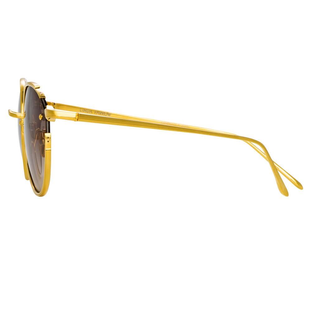 Nicks Oval Sunglasses in Yellow Gold sold by Linda Farrow product image thumbnail 3