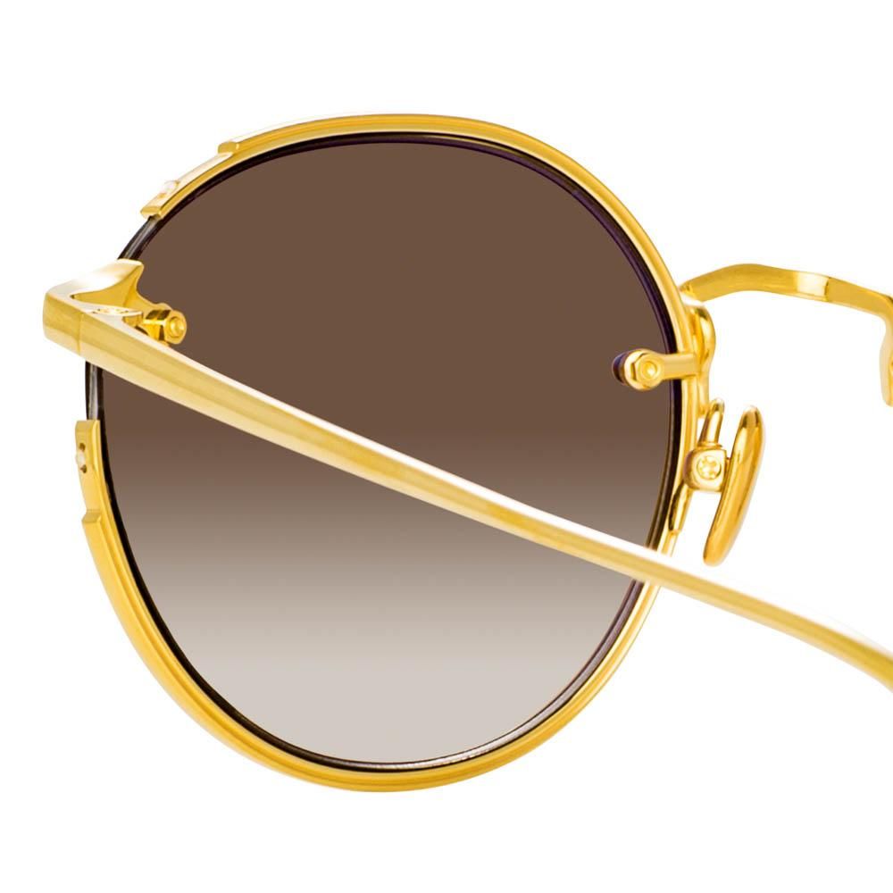 Nicks Oval Sunglasses in Yellow Gold sold by Linda Farrow product image thumbnail 4