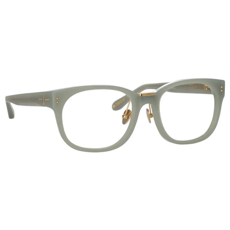 Cedric Rectangular Optical Frames in Steel (Asian Fit) sold by Linda Farrow