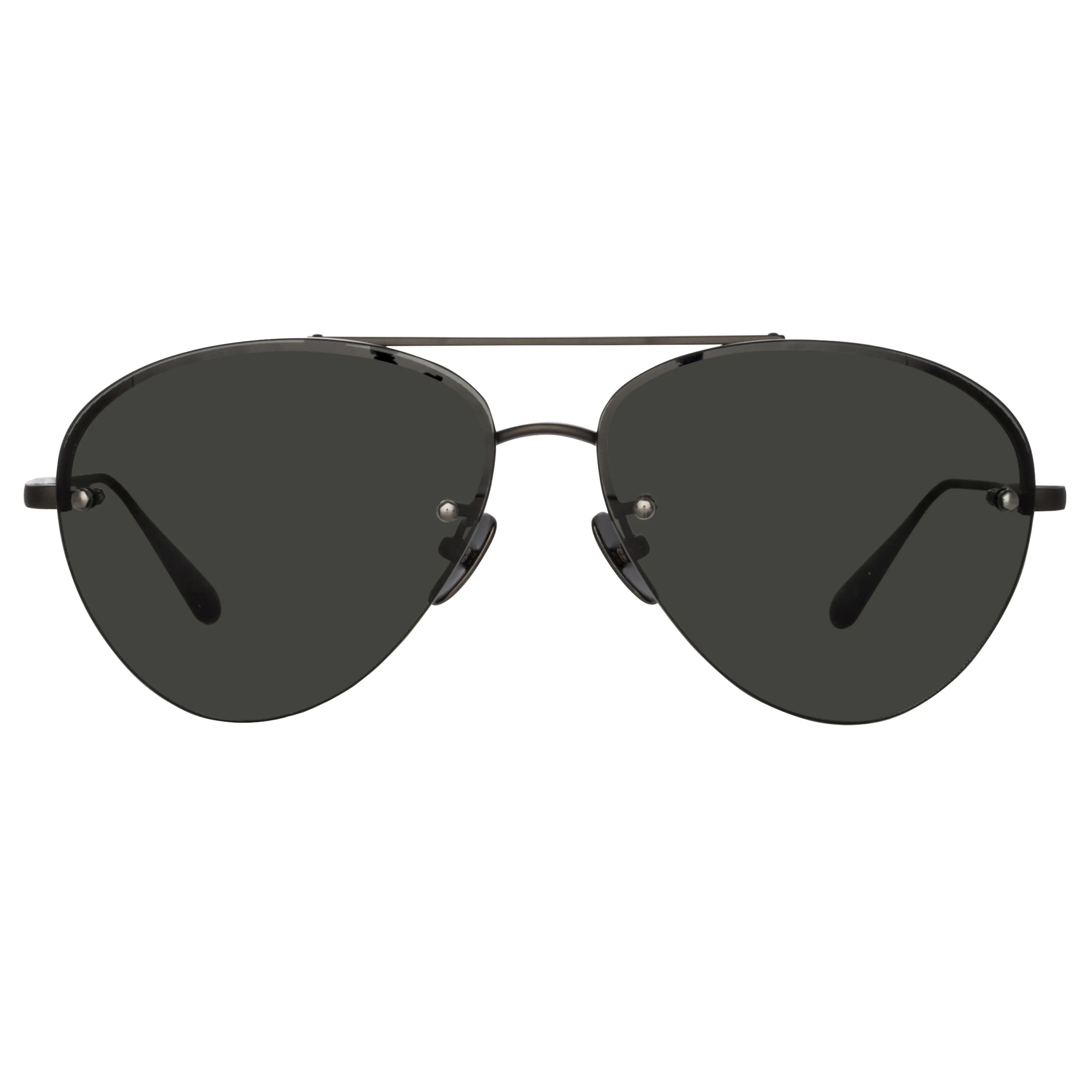 Edano Aviator Sunglasses in Matt Nickel sold by Linda Farrow product image thumbnail 2