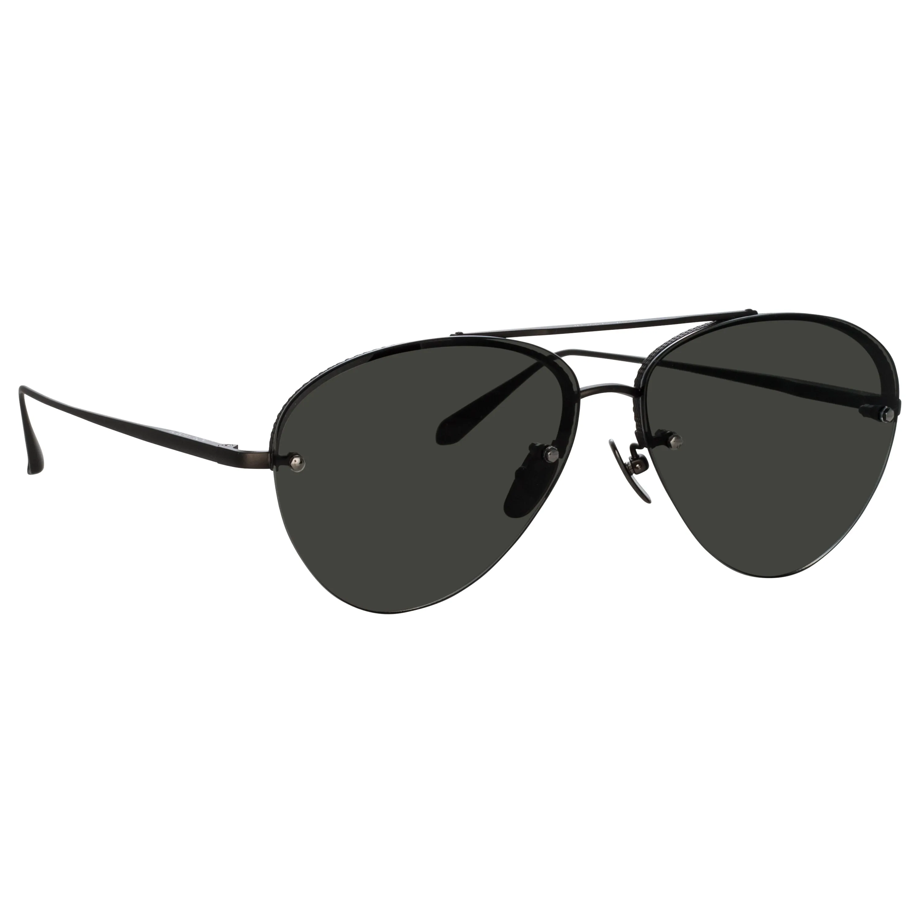 Edano Aviator Sunglasses in Matt Nickel sold by Linda Farrow product image thumbnail 3