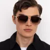 Brooks Aviator Sunglasses in Nickel sold by Linda Farrow