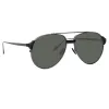 Brooks Aviator Sunglasses in Nickel sold by Linda Farrow