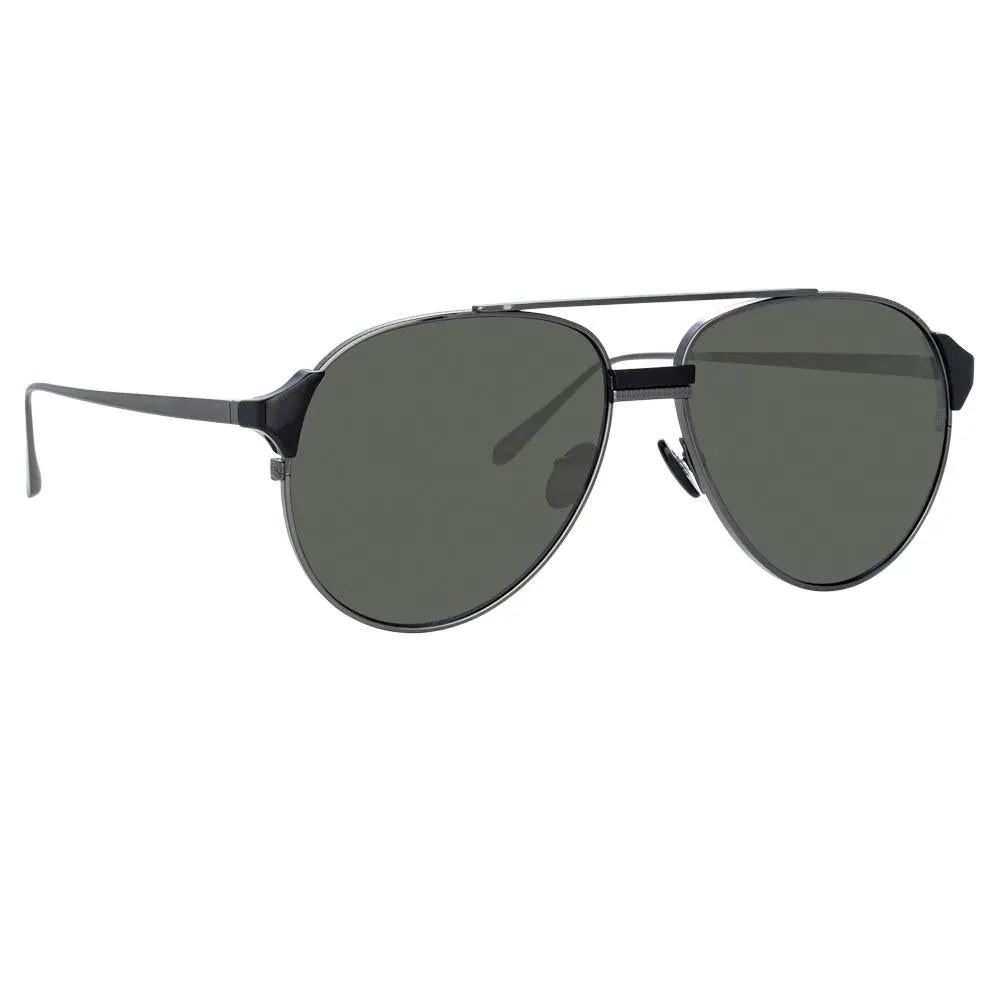Brooks Aviator Sunglasses in Nickel sold by Linda Farrow product image thumbnail 3